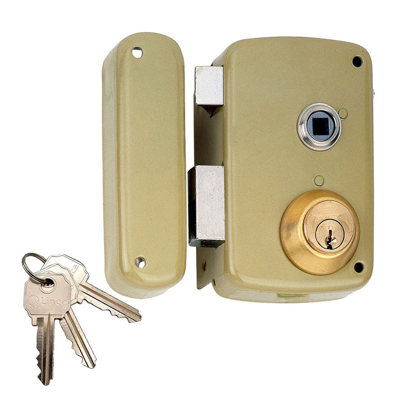 Surface mounted lock with 5056B cylinder, 70mm entry, left hand 95056Bhe70I Lince