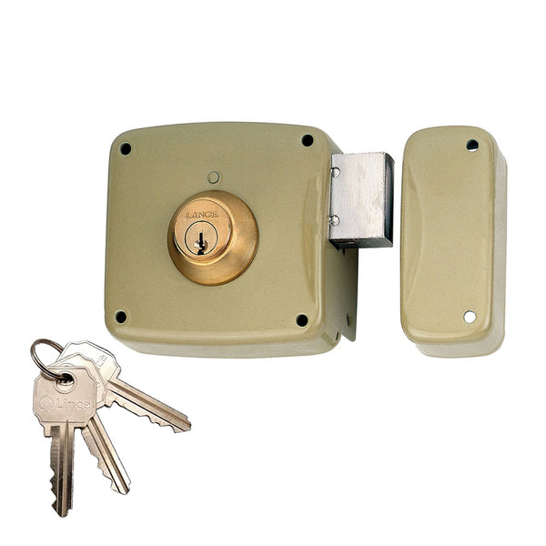 Surface mounted lock with 5124A cylinder, 80mm entry, right hand 95124Ahe08D Lince