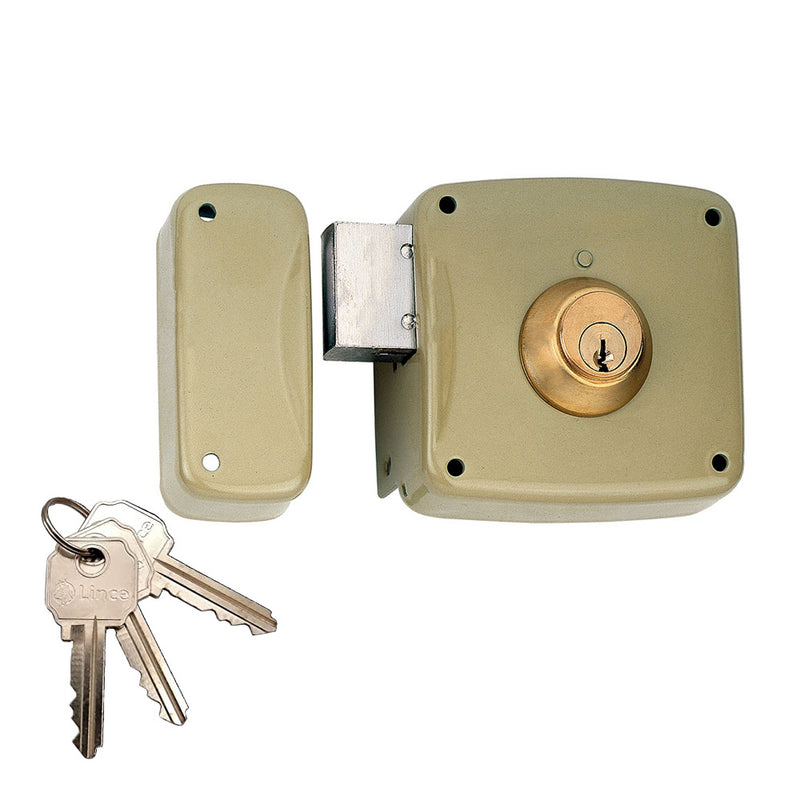 Surface mounted lock with 5124A cylinder, 80mm entry, left hand 95124Ahe08I Lince