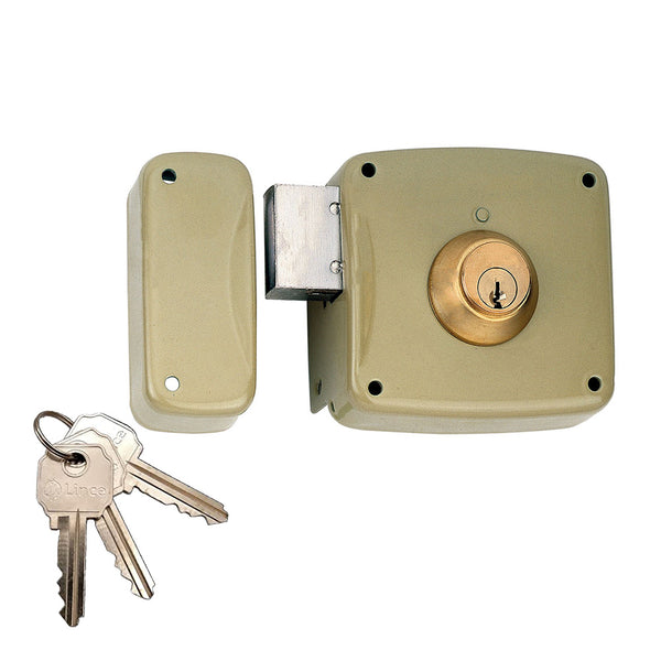 Surface mounted lock with 5124A cylinder, 120mm entry, left hand 95124Ahe12I Lince