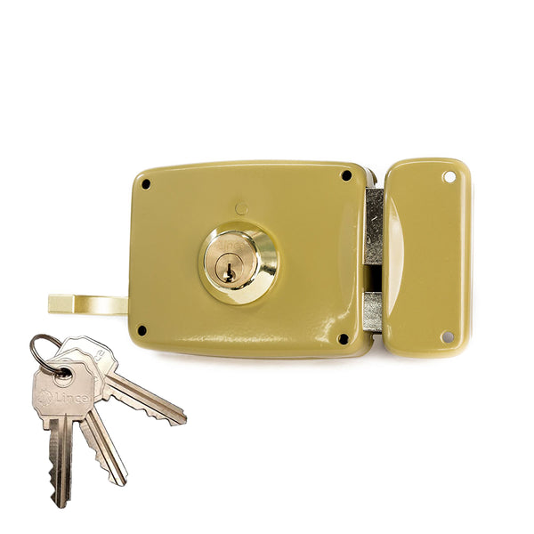 Surface mounted lock with 5125A cylinder, 80mm entry, right hand 95125Ahe08D Lince