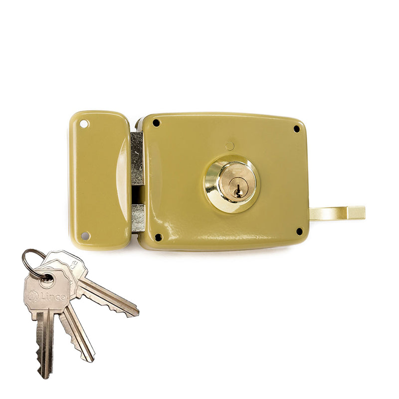 Surface mounted lock with cylinder 5125A 100mm entry, left hand 95125Ahe10I Lince