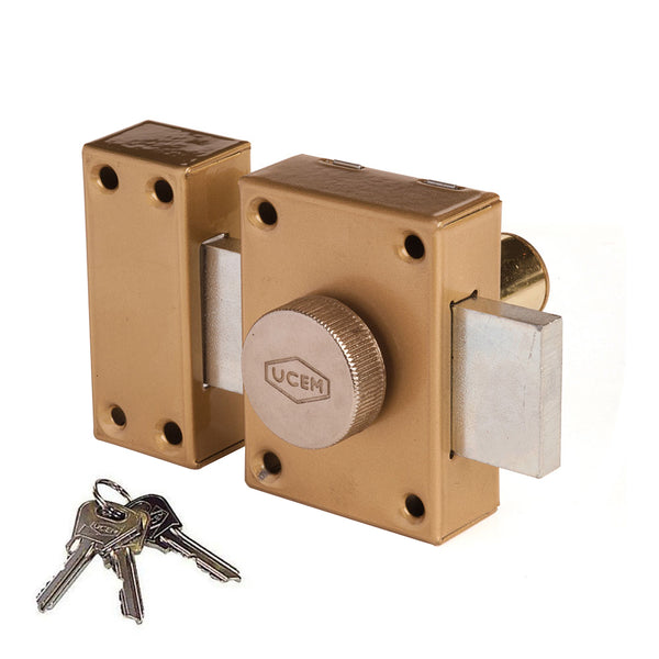 Deadbolt with lever and 3 locking turns 4101Hb Ucem