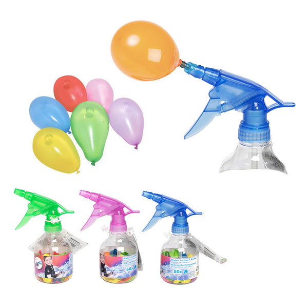 Water Balloon Siphon (50 Balloons) 17x7cm Assorted Colors/Models