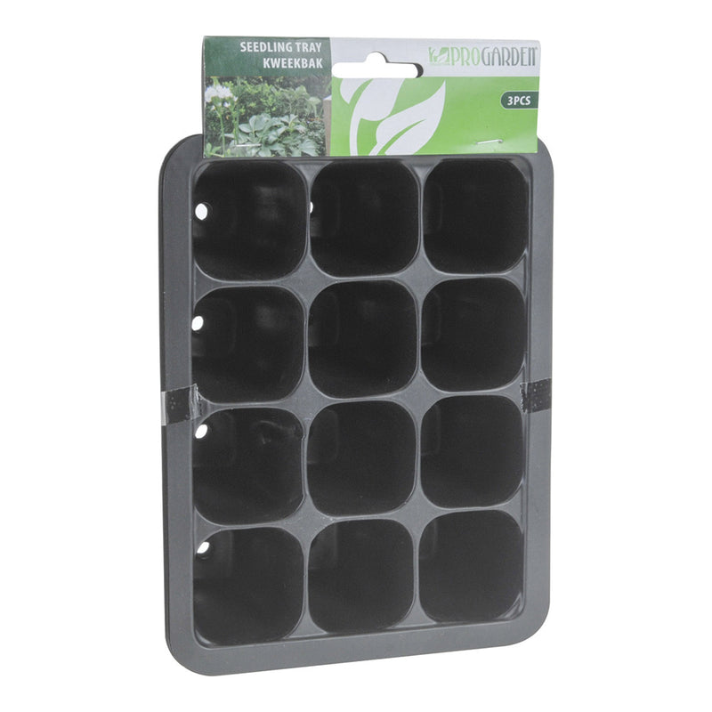 Seedling Tray For 12 Pots Set Of 3 Pcs 18.5X14X5.5Cm Progarden