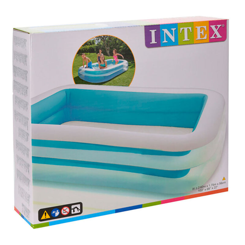 Rectangular Pool 2 Rings 262x175x56cm 2 Air Chambers, Intex