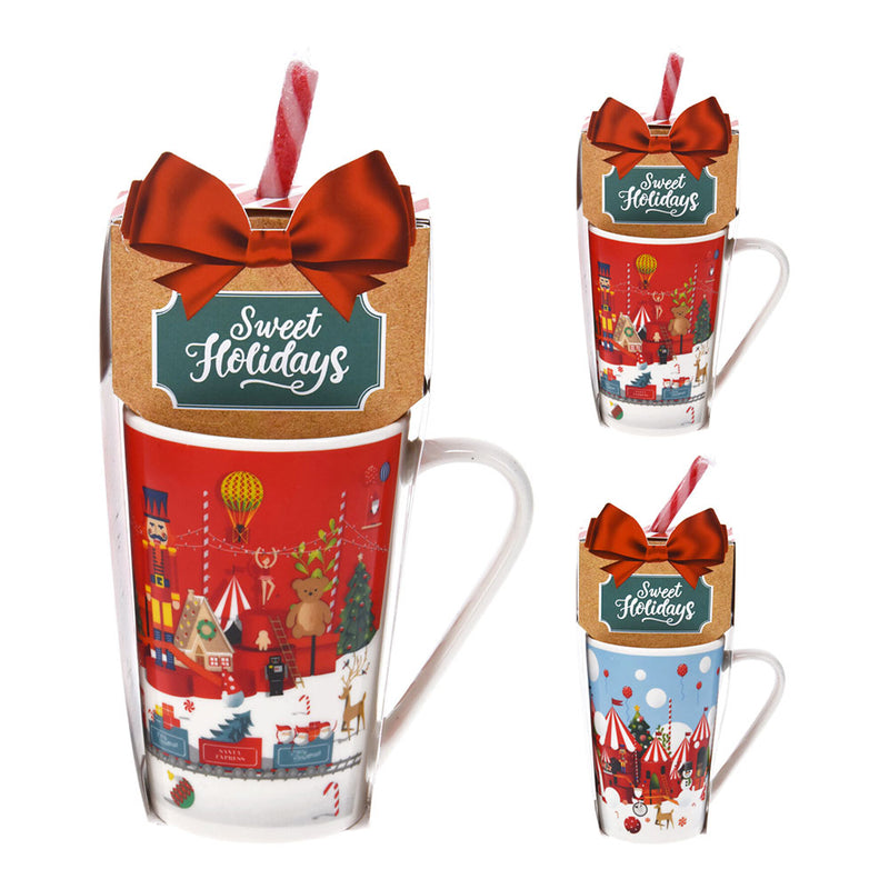 Christmas Design Mug With Hot Chocolate Assorted Design