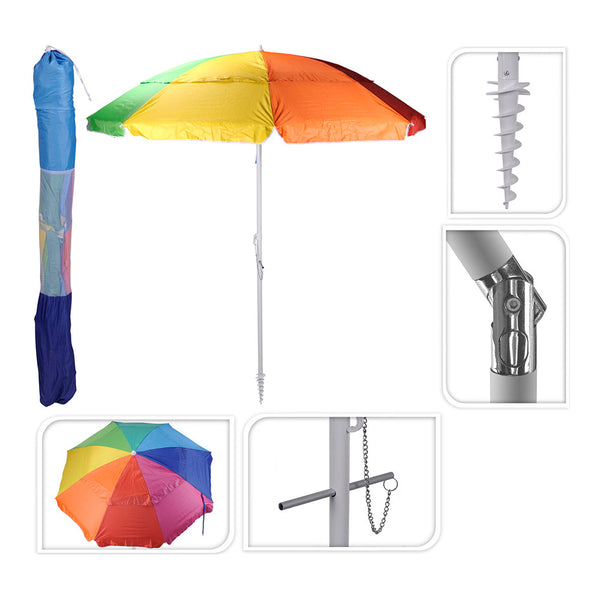 Multicoloured Articulated Beach Umbrella Ø220cm