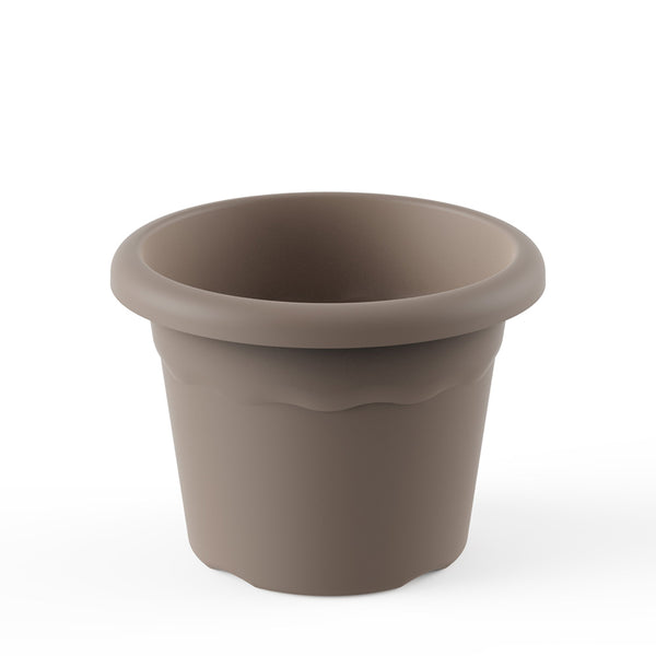 Round Pot Measures 26cm Taupe Color 7326 Tau Plastiken