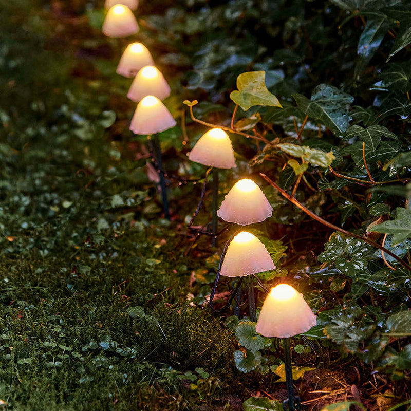 8 Function Mushroom Shaped LED Stake for Outdoors 491762