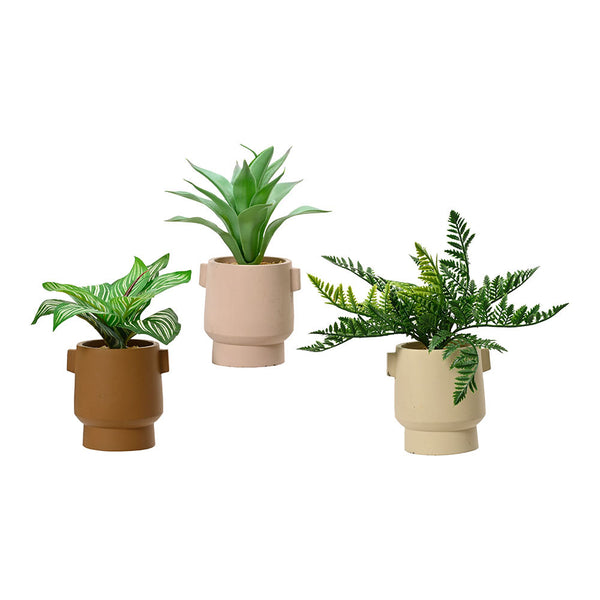 25cm Artificial Plant with Pots Assorted Colors 808559