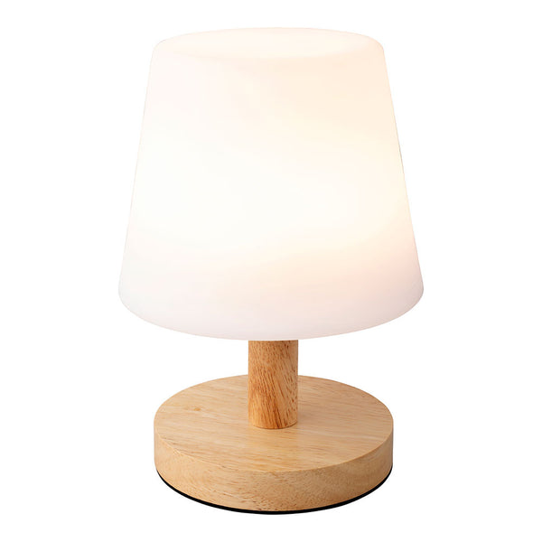 White LED Table Lamp for Outdoor and Indoor Use 22cm with Wood Finish, 894386