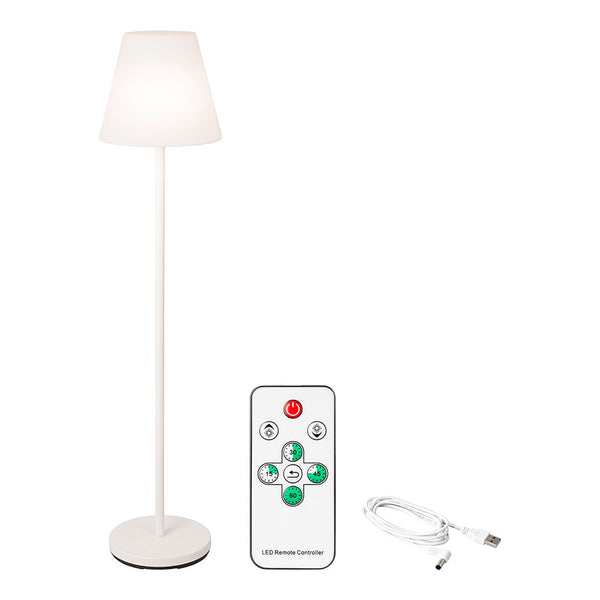 White Floor Lamp for Outdoor and Indoor Use Rechargeable with Remote Control 150cm 894460