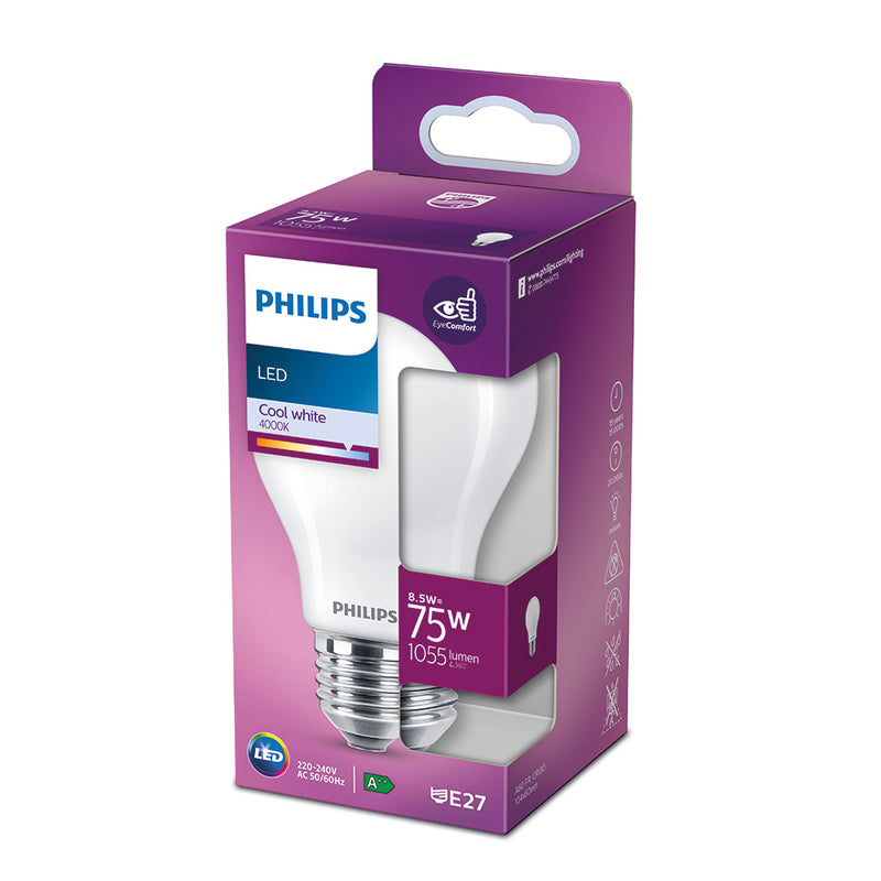 Standard Led Bulb E27 8.5W 1.055Lm 4000K Daylight Ø6x10.4Cm, Philips