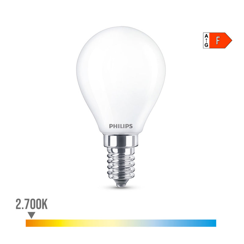 Philips E14 LED Spherical Bulb 4.3W 470Lm 2700K Warm Light Ø4.5X8.2Cm