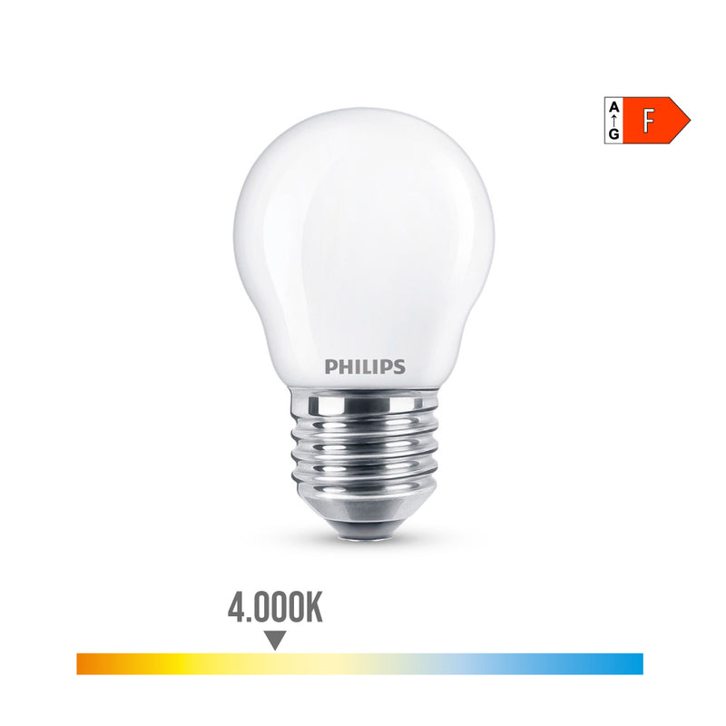 Philips E27 4.3W 470Lm 4000K Daylight LED Spherical Bulb Ø4.5x7.8cm