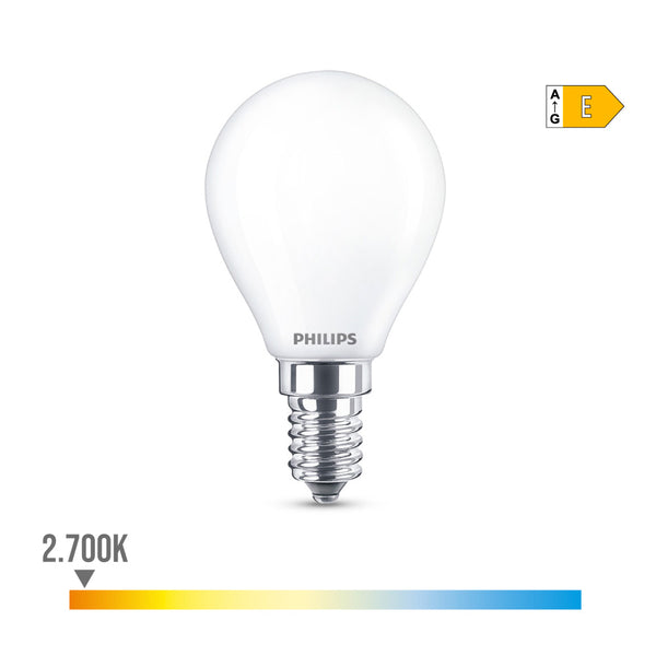 Philips E14 6.5W 806Lm 2700K Warm Light LED Spherical Bulb Ø4.5x8cm