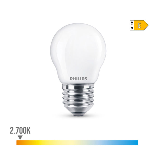 Philips E27 6.5W 806Lm 2700K Warm Light LED Spherical Bulb Ø4.5x7.8cm