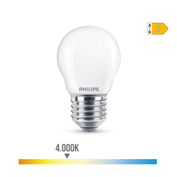 Bombilla Esferica Led E27 6,5W 806Lm 4000K Luz Dia Ø4,5X7,8Cm Philips