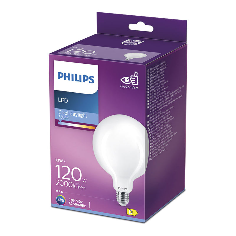 Philips E27 LED Globe Bulb 13W 2000Lm 6500K Cold Light Ø12.4X17.7Cm