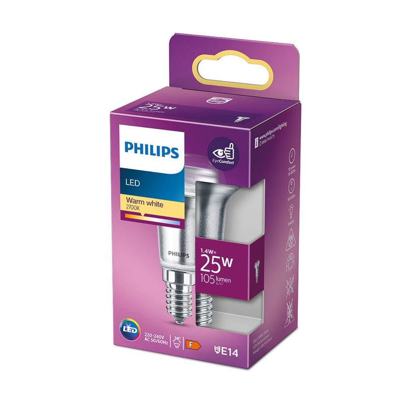 Philips Cla 36D 1.4W R39 LED Reflector Bulb, 105Im E14 2700K