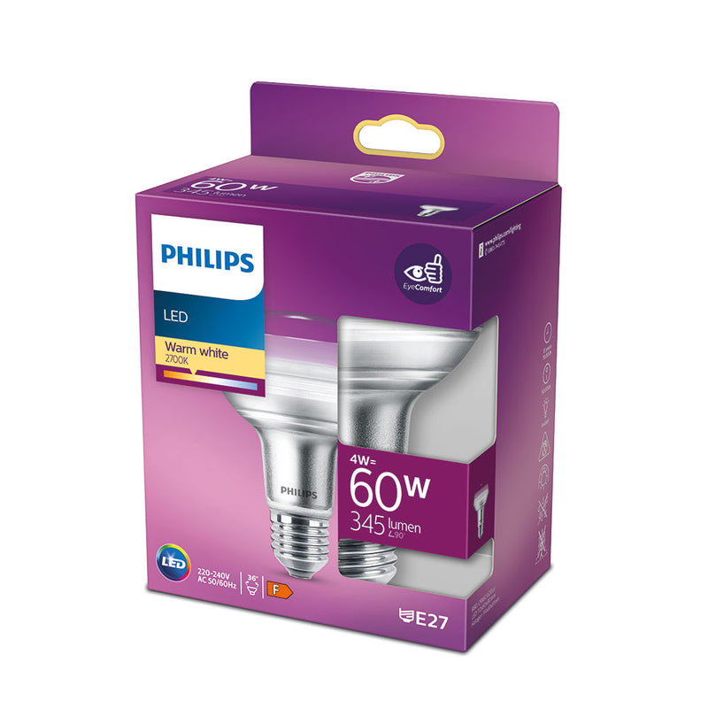 Led Reflector Bulb Cla 36D 4W R80, 345Im E27 2700K, Philips