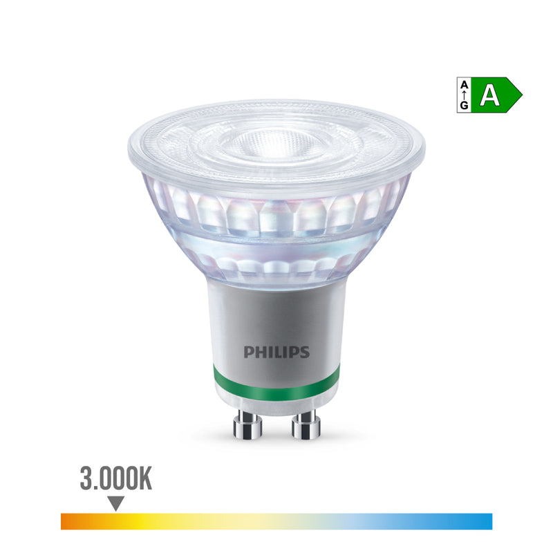 Ultra Efficient Led Spot Bulb 36D 2.1W 375Im Gu10 3000K, 220-240V Ac 50/60Hz, Philips