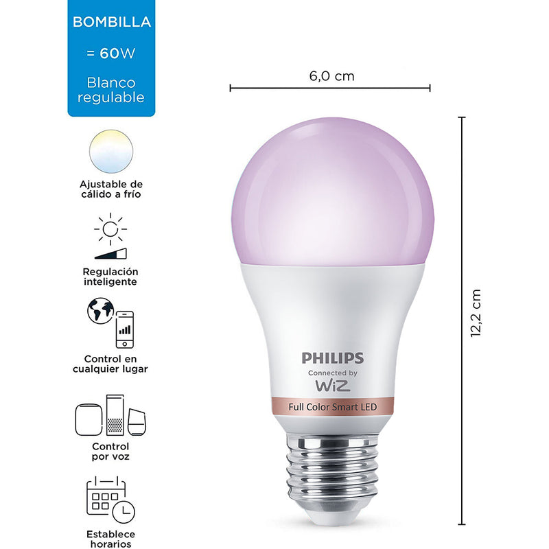 Bombilla Led Standard E27 8,5W  Full Colors Wifi Wiz Philips