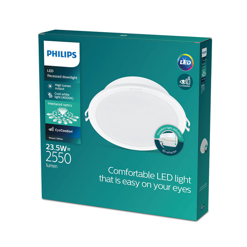 LED Recessed Downlight 23.5W 2550Lm 4000K Daylight Mod, Meson Ø21.5X10.5Cm Philips