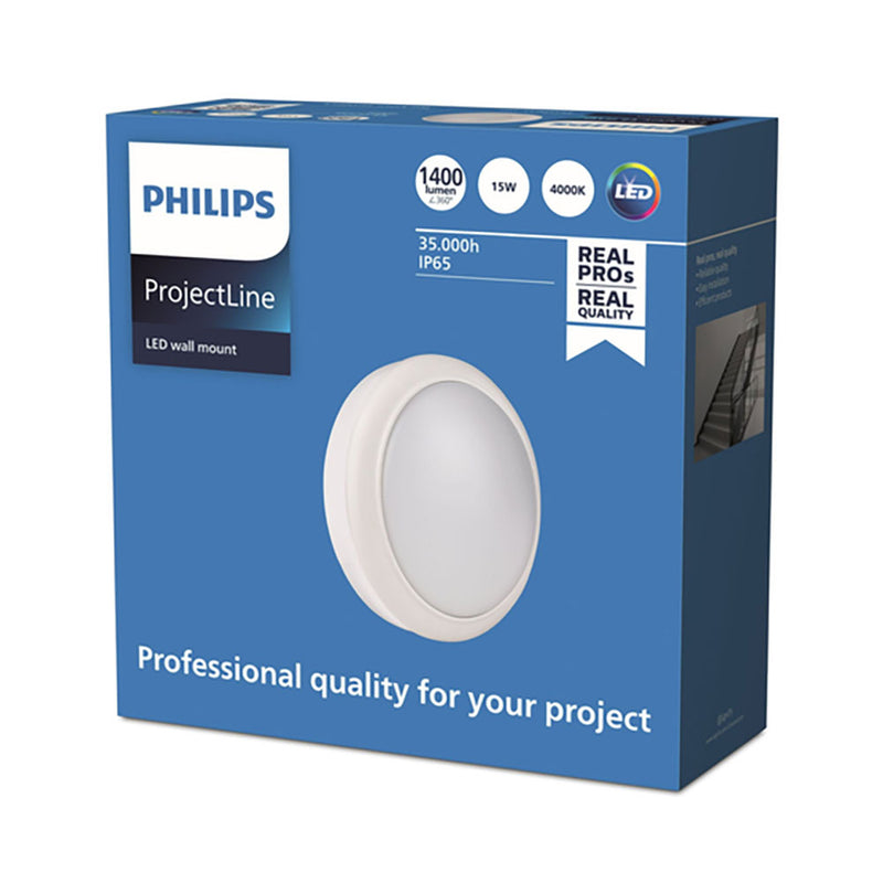 Exterior Round Mount Wall Light 15W 1400Lm 4000K 911401861484 Philips