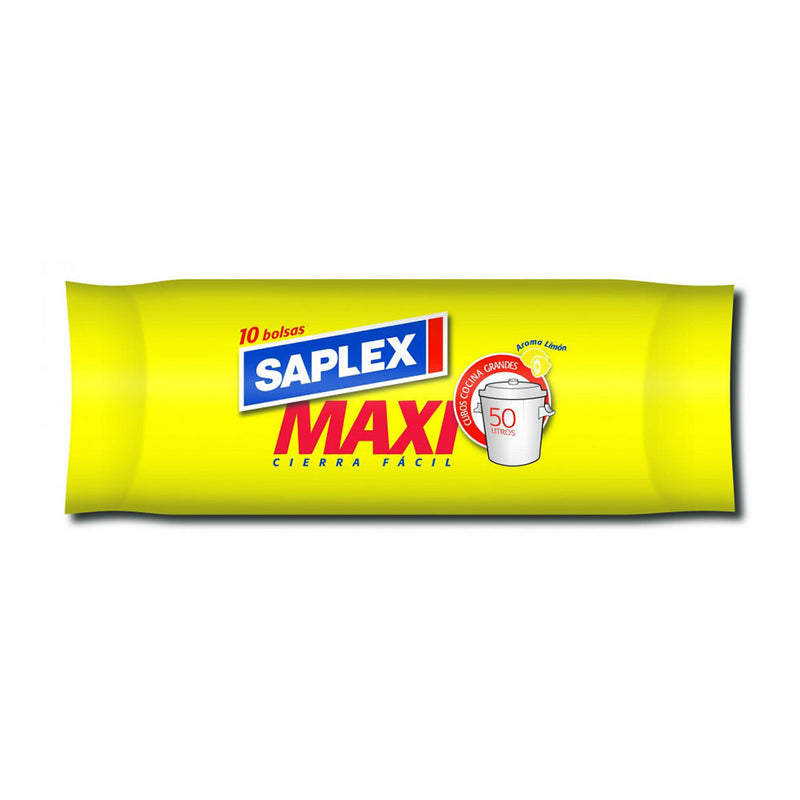 Maxi Lemon Garbage Bag White Color 50L 10 Units, Saplex 57X70Cm