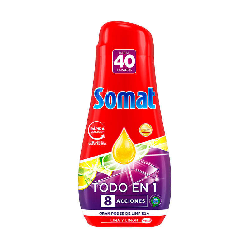 Somat Dishwasher Gel All in 1 40 Washes Lemon