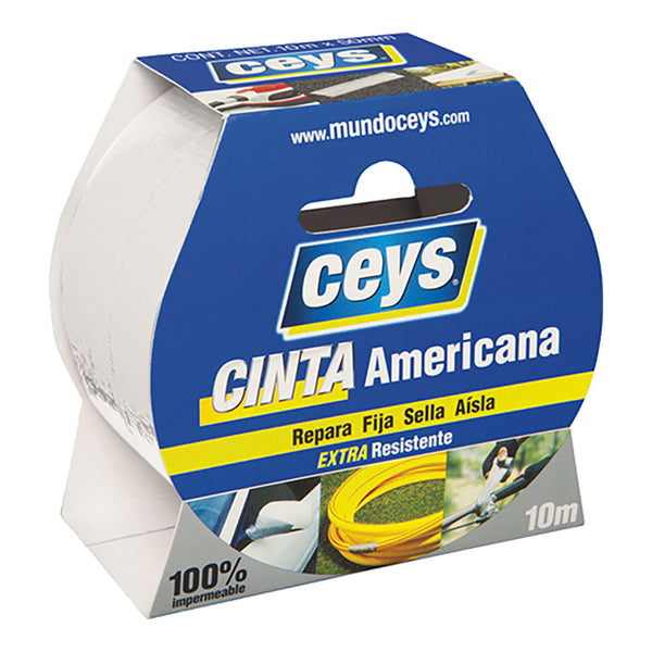 Ceys White Duct Tape Roll 10M X 50Mm, 507650