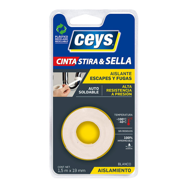 Ceys Stira &amp; Seal White 1.5M X 19Mm, 507802