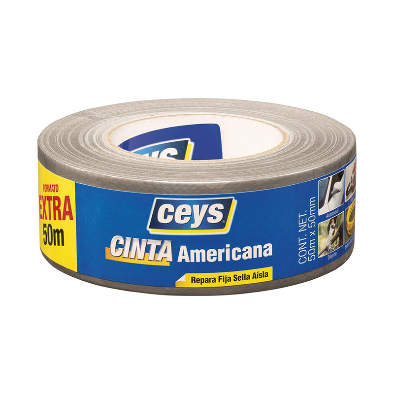 Ceys Silver Duct Tape Roll 50M X 50Mm 507609