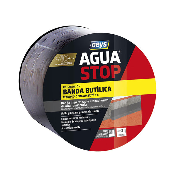 Aguastop Banda Imp, Butilo Gris 10Cm X 10M 901005 Ceys