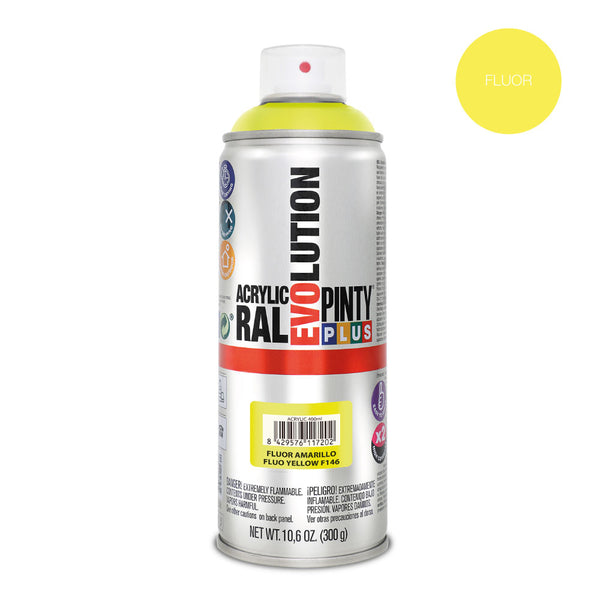 Pintura En Spray Pintyplus Evolution 520Cc Fluor, Amarillo F146