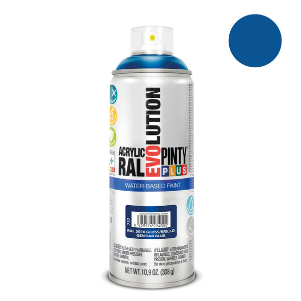 Pintyplus Evolution Water-Based Spray Paint 520Cc Ral 5010 Genziana Blue