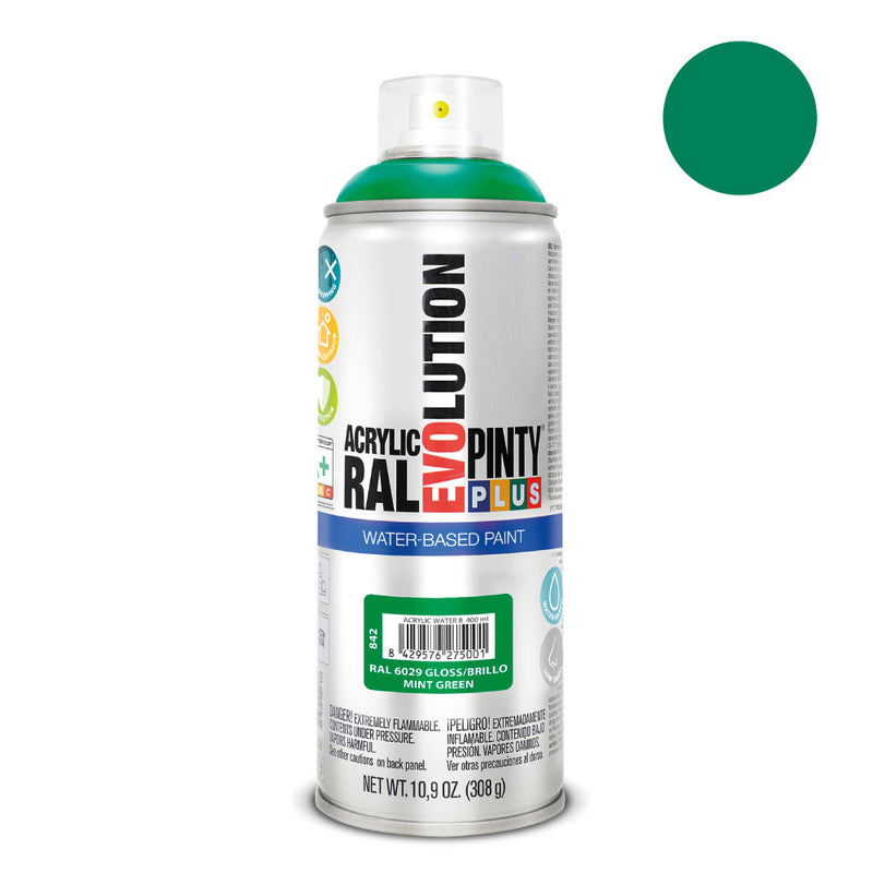 Pintyplus Evolution Water-Based Spray Paint 520Cc Ral 6029 Mint Green