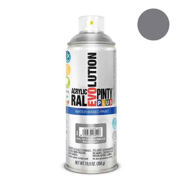 Pintyplus Evolution Water-Based Spray Paint 520Cc Ral 7012 Basalt Gray