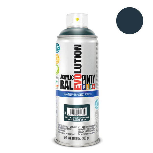 Pintyplus Evolution Water-Based Spray Paint 520Cc Ral 7016 Anthracite Gray