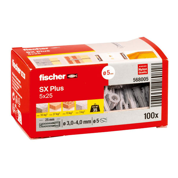 Taco Fischer Sx Plus Ø5X25Mm 100 Unid, N5 568005