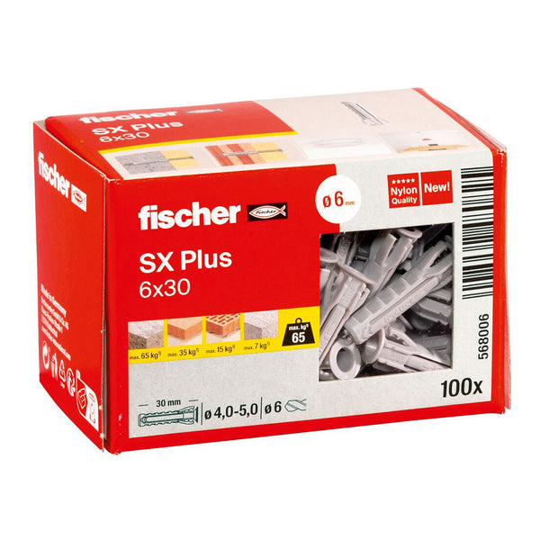 Fischer Sx Plus Plug Ø6X30Mm 100 Units, N6 568006