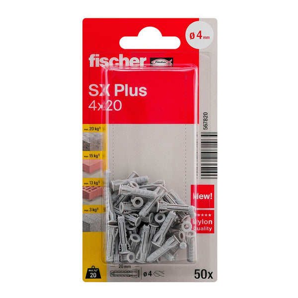 Blister Taco Fischer Plus Ø4X20Mm K Nv 50 Units, 567820