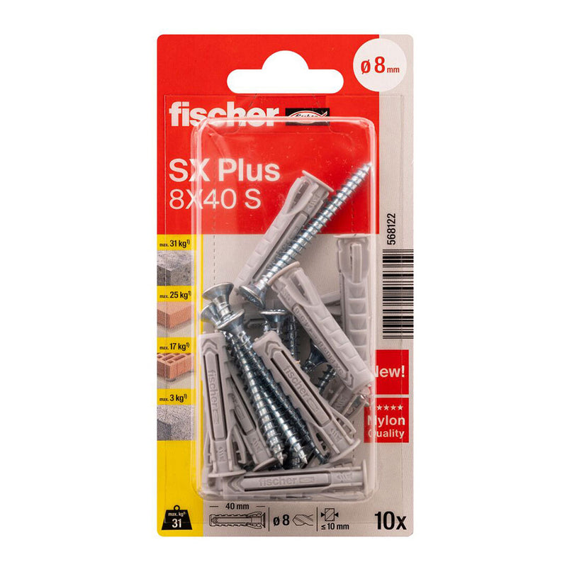 Blister Taco+Screw Sx Ø8X40Mm Sk Nv 10 Units, 568122 Fischer