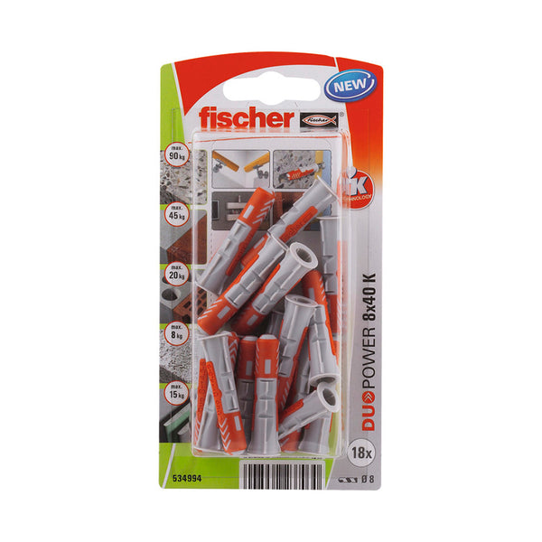 Blister of 18 Duopower Tacos Ø8X40Mm 534994 Fischer