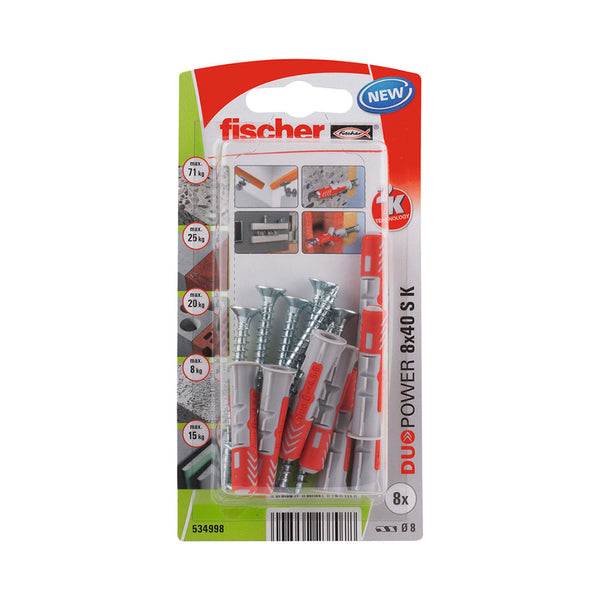 Blister 8 Tacos+Tornillos Duopower Ø8X40Mm 534998 Fischer