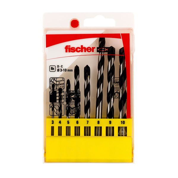 Pack 8 Percussion Drill Bits E Ø3/4/5/6/7/8/9/10Mm 536607 Fischer