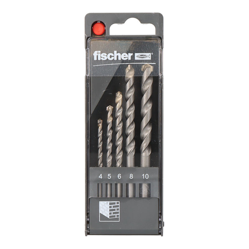 Pack of 5 Percussion S Drill Bits Ø4/5/6/8/10Mm 543025 Fischer