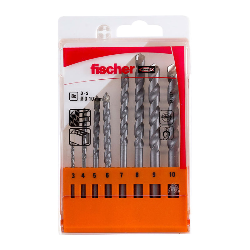 Pack 8 Brocas Percusion S Ø3/4/5/6/7/8/9/10Mm 543027 Fischer